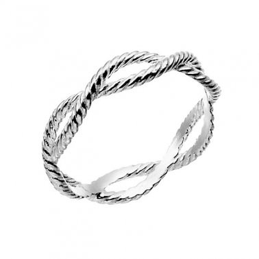 Ring Infinity mit verdrehtem Draht 2mm, St. Silber 925